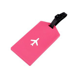 Ecuson silicon pentru identificare bagaje Crisalida, motiv avion, 6,5 x 12 cm, Roz