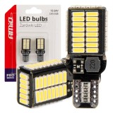 Becuri auto LED AMiO Canbus PRO T15e W16W 54x4014 SMD White, lumina alba 5500K, 12V/24V, fara efect de palpaire, 2 bucati