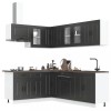 Set dulap de bucătărie 11 piese &bdquo;Kalmar&rdquo; lemn negru prelucrat