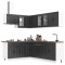 Set dulap de bucătărie 11 piese &bdquo;Kalmar&rdquo; lemn negru prelucrat