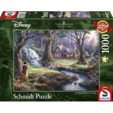 Puzzle 1000 piese, Thomas Kinkade - Disney - Alba ca Zapada, Schimdt