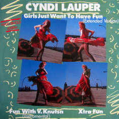 Cyndi Lauper - Girls Just wanna have fun (1983, Portrait) disc vinil Maxi Single foto