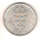 SV * Portugalia 20 ESCUDOS 1966 * ARGINT * LISABONA * PODUL SALAZAR * AUNC+, Europa