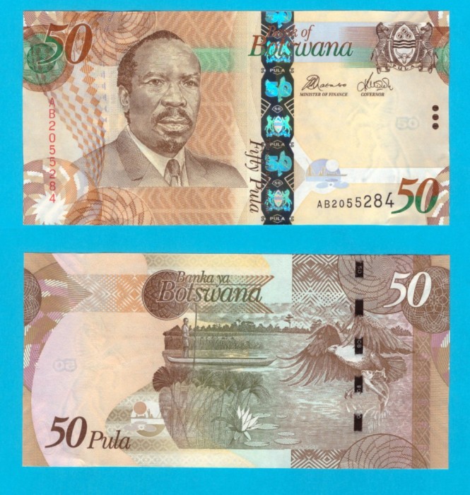 Botswana (p#32) 50 Pula 2012 UNC &#039;Fondatorul Botswanei&#039; serie: AB2055284