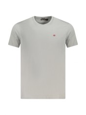 Tricou barbati, cu logo brodat, Regular fit, Gri deschis (Marime: L) foto