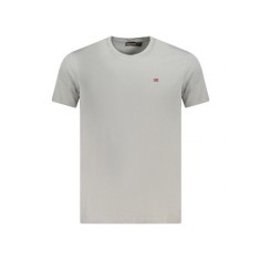 Tricou barbati, cu logo brodat, Regular fit, Gri deschis, M