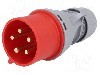 Conector alimentare AC, IEC 60309, IP44, 32A, 400V AC, 5 pini, PCE - 025-6TT