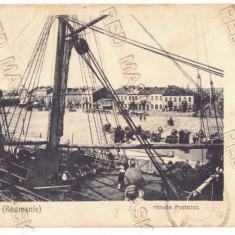 2095 - GALATI, Harbor, ships, Romania - old postcard - used - 1907