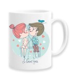 Cana alba personalizata I love you, model lovers, INOVATIX&reg;. 330ml, Oem