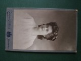 fotografie atelier JOANOVICS TESTVEREK -KOLOZSVAR -CLUJ -DISTINSA DOAMNA ,dimensiuni 11 cm x 6 cm, anii 1900