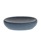 Suport pentru sapun din ceramica neagra cu stropi albi 12 cm