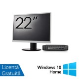 Pachet Calculator Refurbished HP EliteDesk 800 G2 Mini PC, Intel Core i7-6700T 2.80 - 3.60GHz, 8GB DDR4, 256GB SSD + Monitor 22 Inch + Windows 10 Home