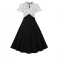 Rochie vintage pentru femei Wellwits, anii 1940, cu buline, negru alb, 4XL - OUTLET