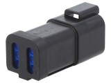 Conector cablu-cablu PX0 tată 6 pini negru