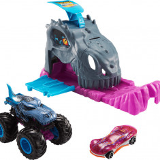 Hot Wheels Lansator Monster Truck Team Mega Wrex Cu Doua Masinute