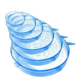 Set 18 Capace Silicon Etanșe, Flexibile, Reutilizabile, Diverse Dimensiuni (6.5-20cm), Rezistente -25&deg;C/+230&deg;C, Pentru Vase si Alimente