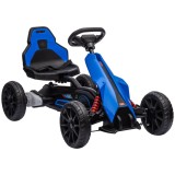 HOMCOM Kart Mașină Electrică pentru Copii 12V 3-8 Ani Viteză 3-5 km/h și Centură de Siguranță 100x58x58,5cm Albastru | Aosom Romania