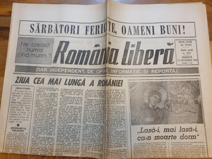 romania libera 22 decembrie 1990-1 an de la revolutie