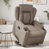 vidaXL Fotoliu rabatabil cu ridicare, cappuccino, piele ecologică