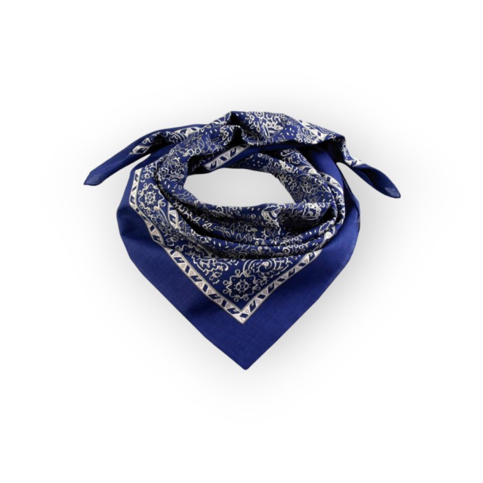 Batic bumbac, imprimeu floral, 70 x 70 cm Bleumarin