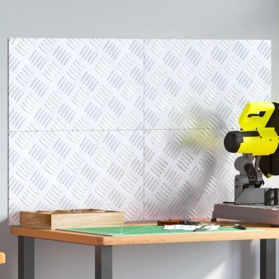 vidaXL Plăci de aluminiu cu model &amp;icirc;n romb - Set de 4, anti-alunecare, 50x30 cm foto
