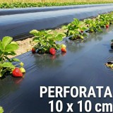 Folie de mulcire 1 m, 30 microni , neagra, perforata, rola 1000 m