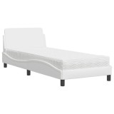 Cumpara ieftin Pat cu saltea, Dover, alb, 90x200 cm, piele ecologica