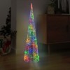 Piramidă decorativă con de lumini cu LED colorat 120 cm acril