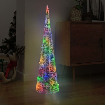 Piramidă decorativă con de lumini cu LED colorat 120 cm acril foto