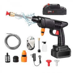 Pistol de spalat auto fara fir de inalta presiune, debit 240 l/h, presiune 3.5 Mpa, cu baterie 1