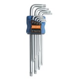 Set 9 chei imbus Torx T10-T50, 1.5-10 mm, Cr-V, brat lung cu cap sferic, pentru suruburi Torx, montaj si reparatii