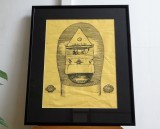 Tablou Stefan Caltia, &lsquo;Casă albastră&rsquo; | Litografie veche, superba