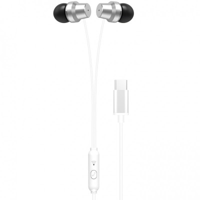 Handsfree Casti In-Ear XO Design EP27, Cu microfon, USB Type-C, Alb foto