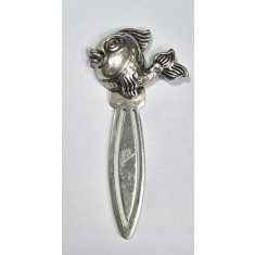 Semn de carte din argint, decorat cu peste, Secol XIX