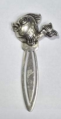 Semn de carte din argint, decorat cu peste, Secol XIX foto