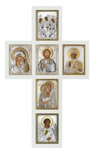 Crucifix Iisus 52 x 31 cm argint foto