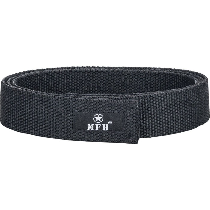 Centura Tactica STEALTH Velcro 3.2cm Neagra MFH (Dimensiune: 120 cm)