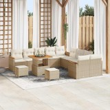 Cumpara ieftin Set de canapele pentru grădină cu pernă 13 pcs Bej Rattan poli