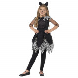 Costum pisica deluxe pentru fete 130-143 cm 7-9 ani, Kidmania