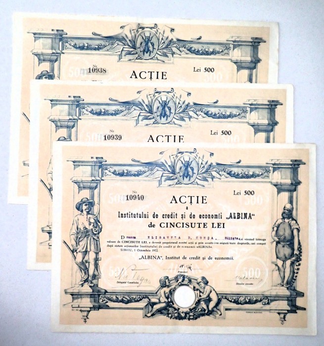 1922 ALBINA (lot 3 buc. consecutive)