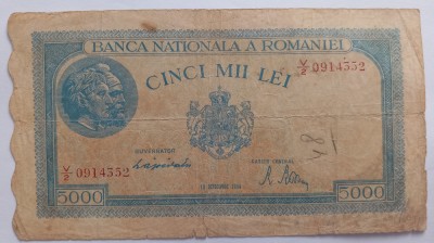 Romania, 5000 Lei Octombrie 1944 foto
