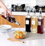 Cumpara ieftin Set 4 Recipiente Ulei Otet Sos Vin 450ml, Sticla cu Dop, Inox, Antiguturare, Ulei, Otet, Sos, Vin