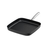 Tigaie Grill BergHOFF Graphite, 28 cm, 2.6L, Strat ceramic antiaderent, Aluminiu reciclat, Negru/Argintiu HighLine Cooking