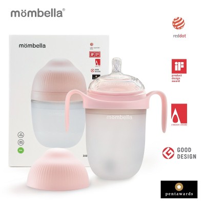 Biberon anticolici mombella breast-like, 300ml, tetina 360&amp;Atilde;&amp;sbquo;&amp;Acirc;&amp;deg; xl flux consistent, 100% silicon, old roze foto
