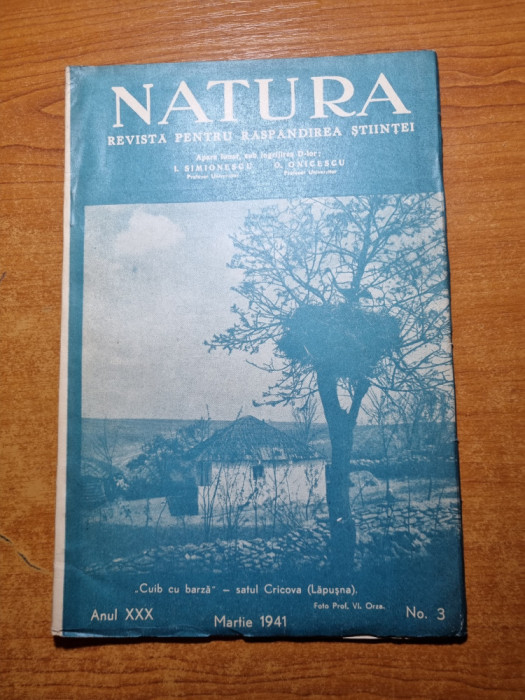 natura martie 1941-muzeul antropologic din bucuresti,dimitrie pompeiu