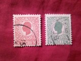 2 Timbre Indiile de Vest Daneze 1905 , Rege Cristian IX , 5bit si 10 bit , stampilate