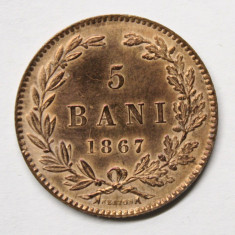 5 BANI 1867 HEATON . DETALII EXCELENTE .