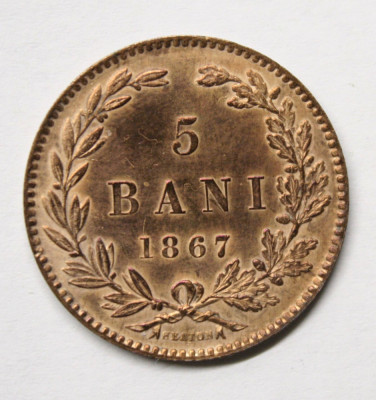 5 BANI 1867 HEATON . DETALII EXCELENTE . foto