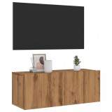 VidaXL Dulap TV perete, stejar artizanal, 80x30x30 cm, lemn prelucrat