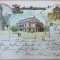 BUCURESTI : STATUIA DOMNITEI BALASA , TEATRUL NATIONAL , ATENEUL ROMAN , CROMOLITOGRAFIE , CARTE POSTALA CLASICA